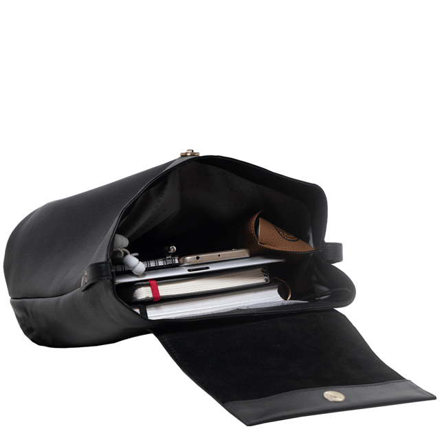 A stylish backpack in our exclusively developed soft milled leather. The unique shape and minimalistic design is ideal for travel and day to day use. A full grain leather bag that provides the space and ease to carry items such as tablets, ipads, notebooks, purses and much more... A hidden button with adjustable tab gives security and allows to maintain the shape of your 'Jermyn' medium-sized full grain leather backpack.
Top grab handle. Lightweight. Fits ipads and tablets. Flap magnet closure. Additional internal adjustable tab for security and space. Adjustable leather shoulder strap. Internal utility features, include: Zip pocket. Fittings colour: Clean Brass. Composition: Body: 100% Genuine Leather. Lining: 100% Cotton.
DISCLAIMER : All pictures shown are for illustration purpose only. Actual product colour may vary due to different ambience lighting or the screen display settings. Size- W27.5cm x H30cm x D16cm.
