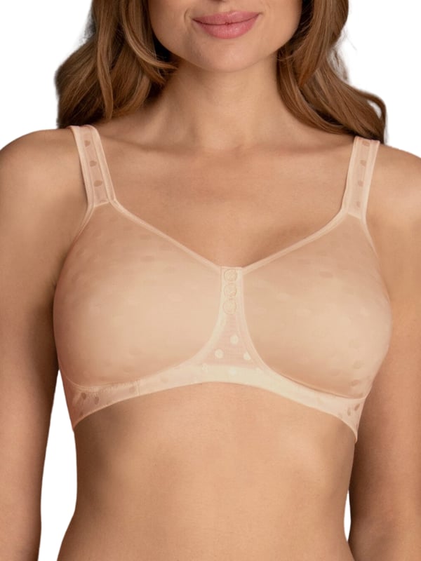 Anita Airita Moulded Comfort Bra. Non-wired bra with moulded spacer cups,adjustable wide comfort straps and breathable material. Product is recommended hand wash only.
