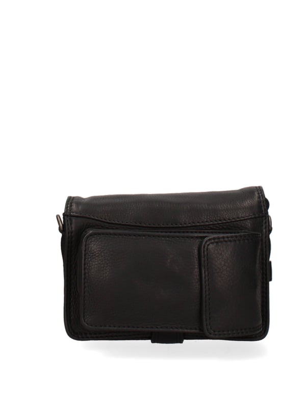 als man Crossbody tas met magnetische knoopsluiting. binnenzakken met ritssluiting en kaarthouder. een achterste met externe zakken met clip. verstelbare en afneembare lederen schouderband. ontbrekend handvat. een binnencompartiment.  extern materiaal. gevoerd met 70% katoen - 30% polyester binnenkant. Afmetingen: 20x11x10 cm. Modeproduct