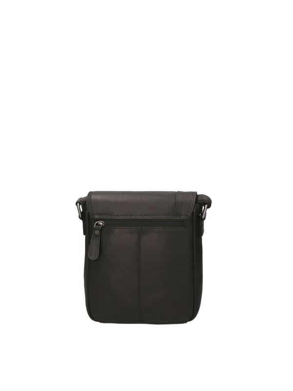 Bolso bandolera para hombre. El cierre es con cremallera. Los bolsillos internos son uno con cremallera. Los bolsillos externos son uno delantero con cremallera y otro trasero con cremallera. La bandolera es ajustable en piel. Falta el mango. Hay un compartimento interno. El material exterior es auténtica piel de vacuno. Internamente está forrado en poliéster. Medidas: 20x25x6 cm. Producto de moda