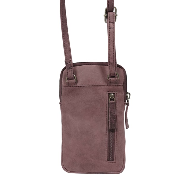 'BROOKE' Real Leather Mobile Phone Crossbody Bag Introducing 'Brooke', the perfect companion for the urban life. Beautifully handcrafted from real leather and with adjustable shoulder handles, its timeless finesse and multi-pocketed design is both elegant and practical, allowing you to move around with effortless grace. The ideal travel crossbody phone bag for everyday use.
One main zip pocket compartment to fit in your daily essentials. Two front zip pockets to slide in your house keys, car keys and more. Front slip pocket to slide in your cardholder. Full length zip pocket at the back to slide in your credit cards, membership cards and more. Adjustable leather shoulder handles for a comfortable carry. Fittings Colour: Antique Brass. Composition: Body: 100% Genuine Leather. Lining: Polyester Mix.
DISCLAIMER : All pictures shown are for illustration purpose only. Actual product colour may vary due to different ambience lighting or the screen display settings. Size- W10.5cm x H18.5cm x D2cm.