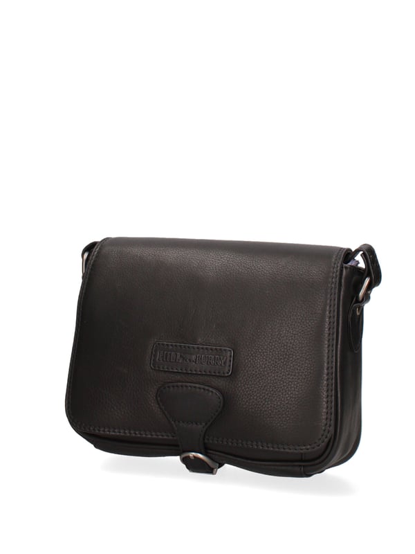 Bolso bandolera para hombre. El cierre es con botón magnético. Los bolsillos internos son uno con cremallera y otro abierto. Los bolsillos externos son uno en la espalda con cremallera. La bandolera es ajustable en piel. Falta el mango. Hay dos compartimentos internos. El material exterior es auténtica piel de becerro engrasada. Internamente está forrado en tejido 70% algodón - 30% poliéster. Medidas: 24x19x7 cm. Producto de moda