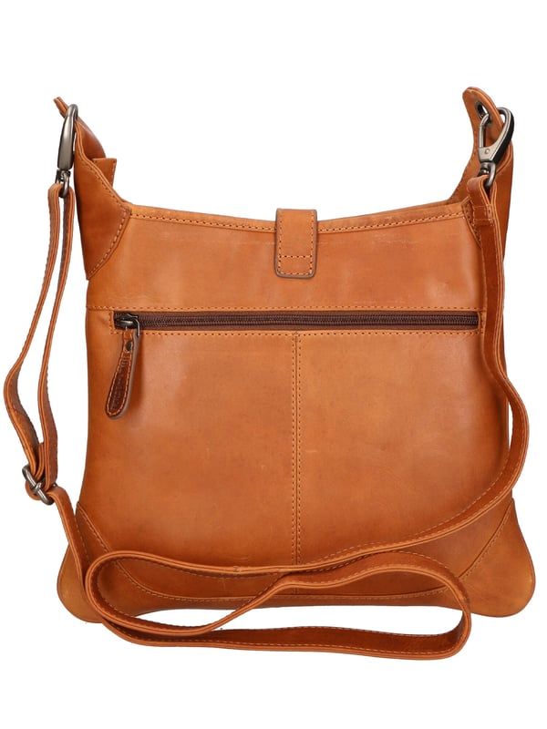 Bolso bandolera para hombre. El cierre es con botón magnético. Los bolsillos internos son uno con cremallera y dos abiertos. Los bolsillos externos son uno en la espalda con cremallera. La bandolera es ajustable en piel. Falta el mango. Hay un compartimento interno. El material exterior es auténtica piel de becerro engrasada. Internamente está forrado en tejido 70% algodón - 30% poliéster. Medidas: 30x26x2 cm. Producto de moda