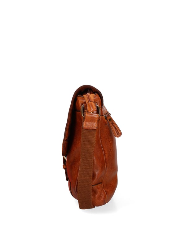 als man Crossbody tas met magnetische knoopsluiting. twee met binnenzakken met ritssluiting. één voorkant met ritssluiting en één achterkant met externe zakken met rits. verstelbaar in lederen schouderband. ontbrekend handvat. twee binnenvakken.  extern materiaal. gevoerd met 70% katoen - 30% polyester binnenkant. Afmetingen: 26x31x8 cm. Modeproduct