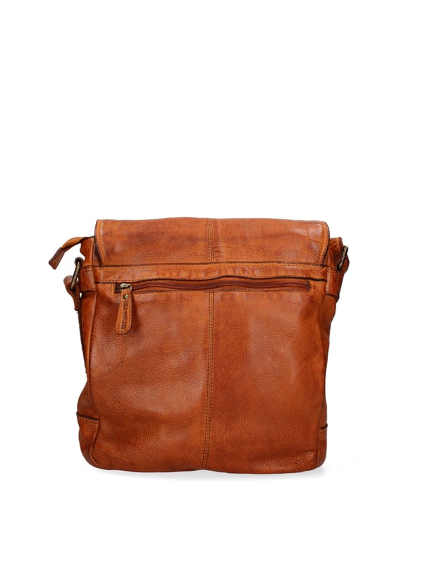 als man Crossbody tas met magnetische knoopsluiting. twee met binnenzakken met ritssluiting. één voorkant met ritssluiting en één achterkant met externe zakken met rits. verstelbaar in lederen schouderband. ontbrekend handvat. twee binnenvakken.  extern materiaal. gevoerd met 70% katoen - 30% polyester binnenkant. Afmetingen: 26x31x8 cm. Modeproduct