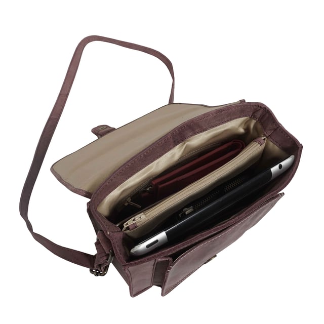 Introducing 'Carolyn', the ultimate luxury handbag crafted from the finest real leather. Featuring a sophisticated flap closure with magnetic fastening, 'Carolyn' is as beautifully structured as it is stylish, with three large compartments for all your essentials. Perfect for any occasion, 'Carolyn' is your perfect companion for effortless elegance. Secured magnetic flap closure. Opens to three roomy main compartments to slide in your tablet, ipad, notebooks and more. Fully lined interiors in natural beige polyester fabric. Zipped middle compartment to slide in your mobile phone, car keys, house keys and more. 
Full width back zip pocket provides extra space for organising your essentials. Lightweight. Mock buckle on the front for that designer sophisticated look. 
Slider adjustable leather shoulder handle for a comfortable carry. Graced with the Signature 'Real Hide Bag' insignia, the iconic RHB emboss is intricately etched into the exterior of the front flap. Fittings Colour: Antique Brass. Composition: Body: 100% Genuine Leather. Lining: Polyester.
DISCLAIMER : All pictures shown are for illustration purpose only. Actual product colour may vary due to different ambience lighting or the screen display settings. Size- W25cm x H21cm x D7cm.