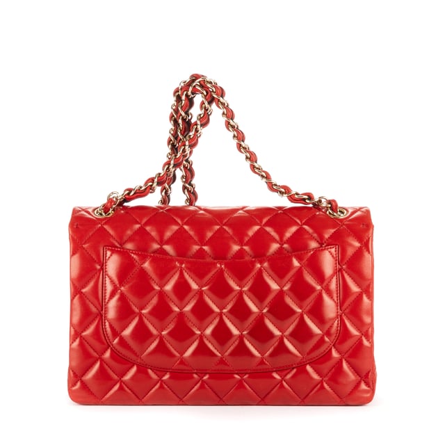 Chanel Bags Ltd. Ed. Classic Jumbo Flap  Shoulder Bag in Red Lambskin Quilted Leather and Gold hardware. The product is in Excellent Condition (A).
  Dimensions: 30x19.5x10 cm 
  Accessories Included: Sticker, Card
  
  BrandCo Paris finds rare and top condition items at great deals, they are worth your patience!
  Shop with confidence - All BrandCo Paris items are carefully selected and authenticated by our team of experts.
  All the items come with an authenticity certificate and packaging delivered by BrandCo Paris.
  Item Condition Grading Table
    N  (Like New)
    AA (Perfect Condition)
    A  (Excellent Condition)
    AB (Very Good Condition)
    B  (Good/Fair)