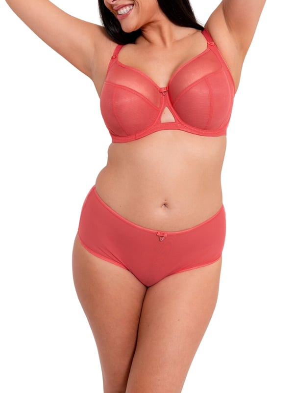 Curvy Kate Victory Balcony Bra. With side support, double-layered mesh sheer cup and four section design for uplift and forward projection. The product is recommended for hand wash only.