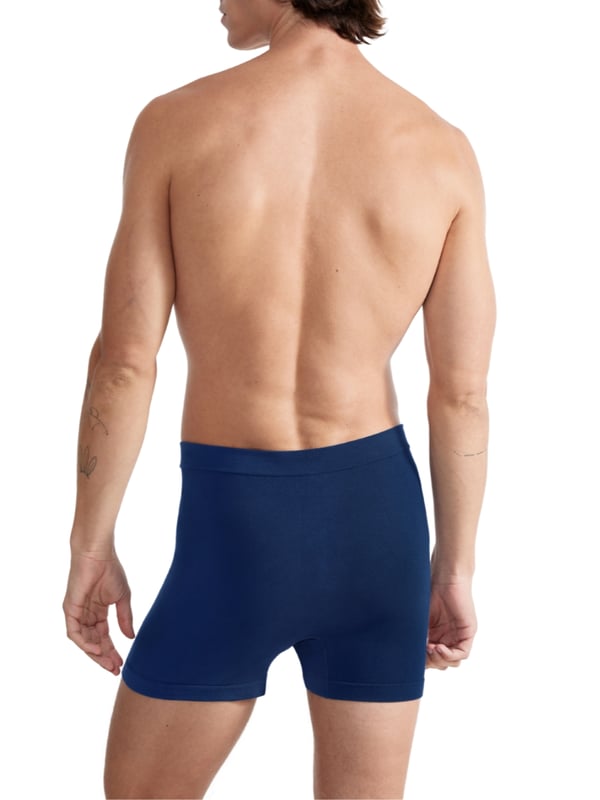 Sloggi Mens GO Smooth Short C2P. Multipack of seamless mens underwear made with sustainable organic cotton and recycled polyamide. Mens boxer briefs with a lined pouch. The product is recommended for gentle machine wash only.