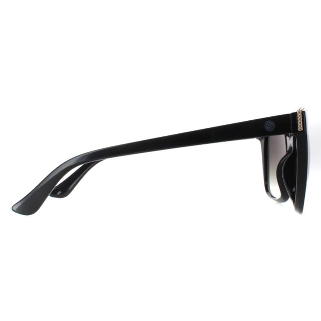 Smarty Square Womens Black with Silver Edging Grey SB2314  Sunglasses are designed for those who seek both style and practicality. Featuring a sleek, modern frame, these sunglasses offer a lightweight yet durable build that ensures a comfortable and secure fit for all-day wear. The high-quality lenses provide excellent UV protection, keeping your eyes safe from harmful sun exposure.
