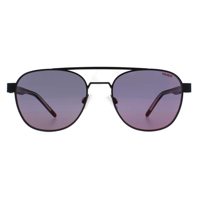 Hugo by Hugo Boss Round Mens Matte Black Red Mirror HG 1196/S  Sunglasses feature a chic, modern design with a sleek frame. Designed for comfort and style, these sunglasses offer superior sun protection while maintaining a sophisticated look.