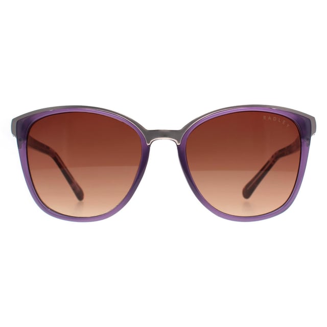 De Radley Cat Eye Womens Purple Brown Ottoline Sunglasses combineert een klassiek ontwerp met moderne details en biedt een verfijnde en geraffineerde zonnebril die perfect is om elke look te verbeteren.