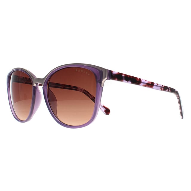 De Radley Cat Eye Womens Purple Brown Ottoline Sunglasses combineert een klassiek ontwerp met moderne details en biedt een verfijnde en geraffineerde zonnebril die perfect is om elke look te verbeteren.