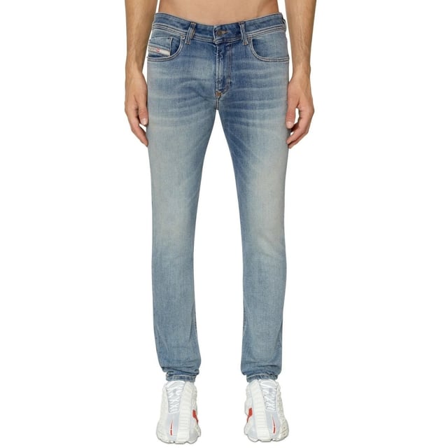 Diesel Blue jeansbyxor, Button Fly, Diesel Branding, Made In Italy, 96% Bomull, 3% Elastomultiester, 1% Elastan, Skinny Fit, Diesel Branding