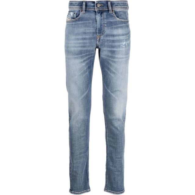 Diesel Blue Denim Pants,  Button Fly , Diesel Branding , Made In Tunisia, 96% Cotton, 3% Elastomultiester, 1% Elastane, Skinny Fit, Diesel Branding