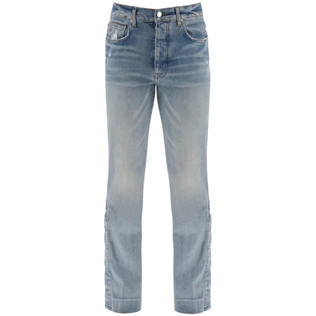 Amiri Stack Kick Flare Leg Clay Indigo Blue Jeans