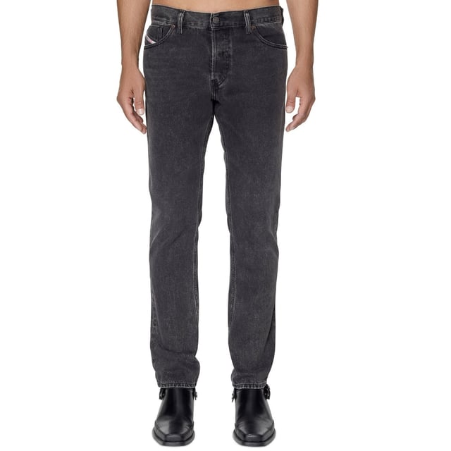 Diesel Black Denim Pants ,  Button Fly, Made In Tunisia, 100% Cotton, Black Denim, Straight Leg,  Diesel Branded Badge