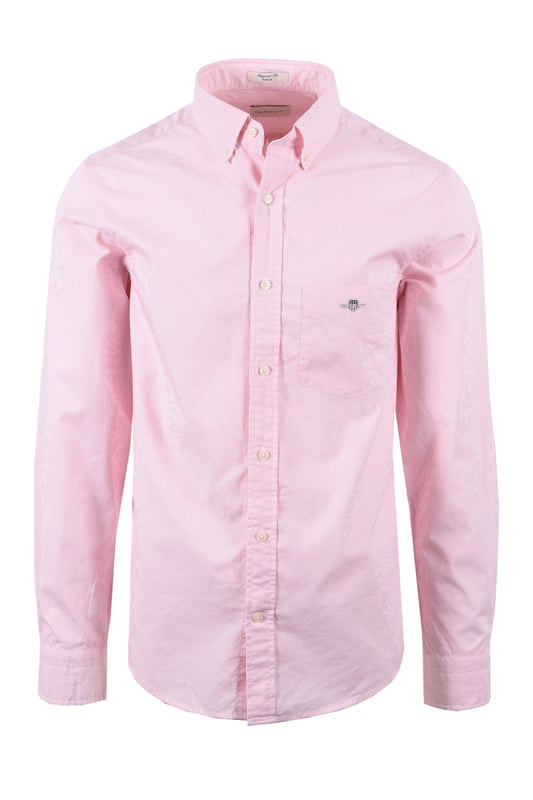 Gant Reg Dobby Dot Stripe Shirt in Geranium Pink
Elevate your casual style with the Gant Reg Dobby Dot Stripe Shirt in a vibrant geranium pink. This shirt is expertly crafted from premium 100% cotton, offering exceptional comfort and breathability throughout the day. The unique dobby dot and yarn-dyed stripe design adds a touch of texture and visual interest, making it a standout piece in your wardrobe.   
 
Designed for a classic regular fit, this shirt features a timeless button-down collar, a practical chest pocket, and adjustable cuffs for a personalised feel. The curved hem ensures a clean and polished look, whether worn tucked or untucked.   
 
Attention to detail is paramount, with recycled polyester buttons contributing to a more sustainable approach. A subtle yet iconic GANT shield graphic is embroidered at the chest, signifying the brand's heritage and quality.
 
Features

100% Premium Cotton
Dobby Dot and Yarn-Dyed Stripe Design
Regular Fit
Button-Down Collar
Chest Pocket
Adjustable Cuffs
Curved Hem
Recycled Polyester Buttons
Embroidered GANT Shield Graphic
Style code: 3250081