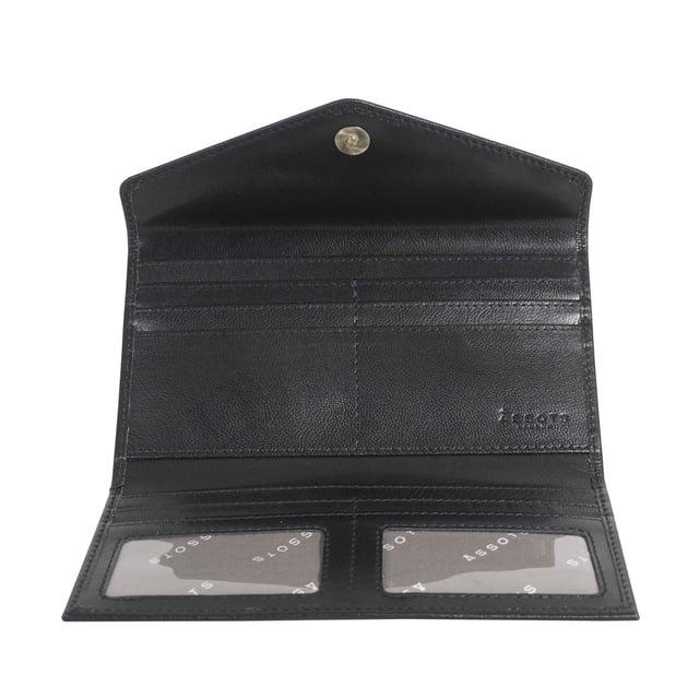 Carry your coins, cards and notes in style courtesy of this Assots London purse - garnished with intricate stitching, slip pockets and signature brand details. The 'Preston' trifold leather purse is beautifully handcrafted from vegetable tanned Italian Polished Finish natural full grain leather.
Magnetic clasp flap closure for extra security. 
Branded Assots mixed cotton lining adds a beautiful finish. Fitted with RFID lining to help protect your card data from unwanted scanning. Eight credit card slots. Two mesh ID slots. Two bank note compartments. Zip pocket at the rear for quick and easy access. Embossed with an inimitable Assots London logo on the flap. Vintage Brown. Black Pebble Grain. Fittings: Antique brass. Composition: Body: 100% Genuine Leather. Lining: Cotton.
DISCLAIMER : All pictures shown are for illustration purpose only. Actual product colour may vary due to different ambience lighting or the screen display settings. Size- W20cm x H10.5cm x D1cm.