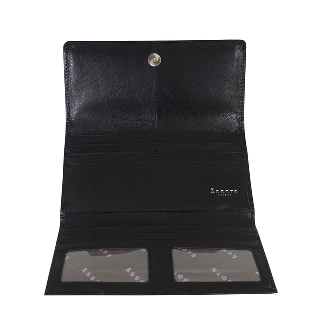 The ‘Claire’ flapover ladies purse is handcrafted with the Assots premium 'Giovani' Italian Polished vegetable tanned leather. Equipped with RFID technology, this practical ladies purse features a magnetic fastening closure with plenty of room to organise your cash, cards and coins. This large leather ladies purse is perfect to compliment your handbag and fits in easily. Stay safe and organised with ‘Claire’ the perfect addition to your collection of purses ideal for all outfits and occasions.
Secured flap over magnetic fastening closure to store your essentials safely and securely. Foldover flap design. Equipped with RFID technology for safety.
Additional back zip pocket to ensure you don’t run out of space. Two note compartments. Eight internal card compartments. Two windowed ID slots. Assots branded lined interiors. Lightweight for easy carry. Fittings Colour: Clean Brass. Composition: Body: 100% Genuine Leather. Lining: 100% Cotton.
DISCLAIMER : All pictures shown are for illustration purpose only. Actual product colour may vary due to different ambience lighting or the screen display settings. Size - W20cm x H10.5cm x D2.5cm.