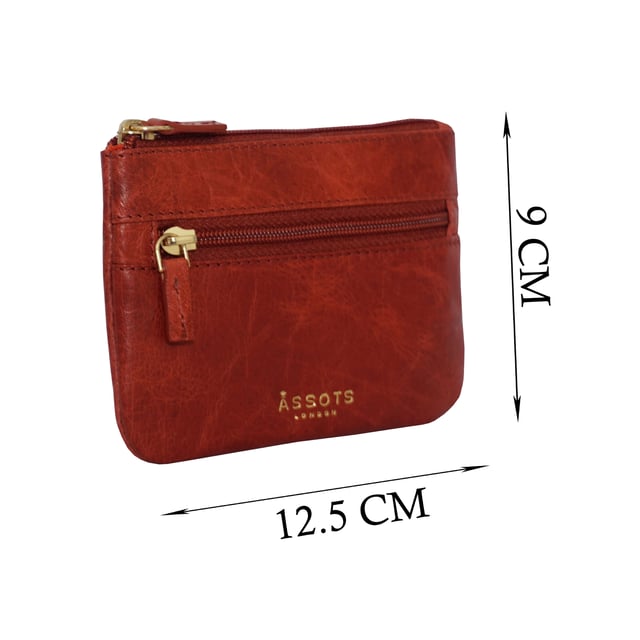 Keep things simple with this small coin purse crafted from super soft and supple natural grain Nappa leather. Featuring a simple compartment that opens along the top, the 'Mary' has a fully lined matching interior that is ideal for the basics. Comes in four more bright colours to spot easily in your bag.
Zip top closure. Zip pocket at the front. Embellished with gold metal zippers and an inimitable Assots London golden foil embossed logo. Fittings: Gold 
Composition: Body: 100% Genuine Leather. Lining: 100% Polyester.
DISCLAIMER : All pictures shown are for illustration purpose only. Actual product colour may vary due to different ambience lighting or the screen display settings. Size- W12.5cm x H9cm.