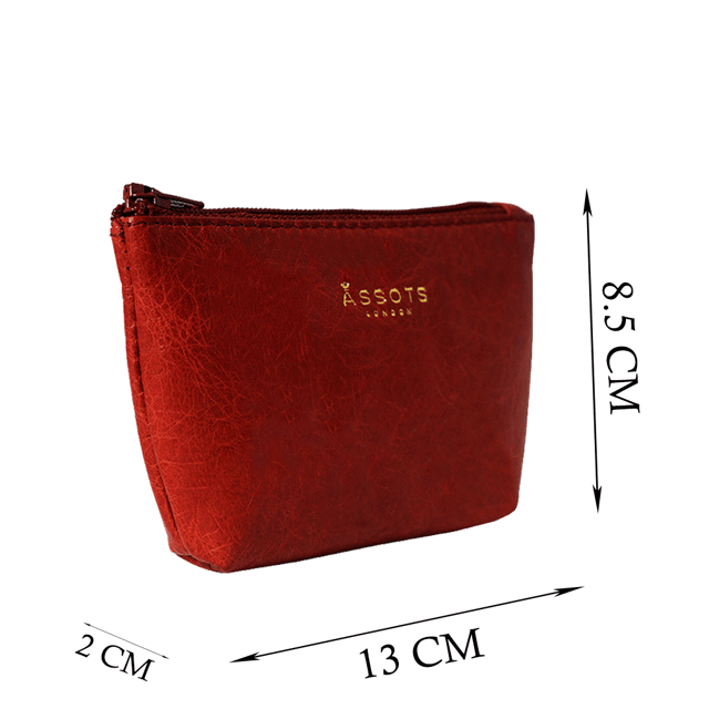 Assots 'Diana' is a cute mini leather accessory handcrafted to compliment your collection of genuine leather handbags. Its simple, compact and t-gusset design is what makes this leather coin purse super practical and purposeful. Whether you prefer to carry one in lieu of a purse or keep one filled with change tucked inside your handbag, these pretty little things come in assorted colours.
Develops a unique rich patina with use to cherish over the years to come. Secured zip top closure. T-gusset design provides extra space. Embellished with an Assots London golden foil logo in the front. Opens to a fully lined interior in matching colour. Composition: Body: 100% Genuine Leather Lining: Polyester.
DISCLAIMER : All pictures shown are for illustration purpose only. Actual product colour may vary due to different ambience lighting or the screen display settings. Size- W13cm x H8.5cm x D2cm.