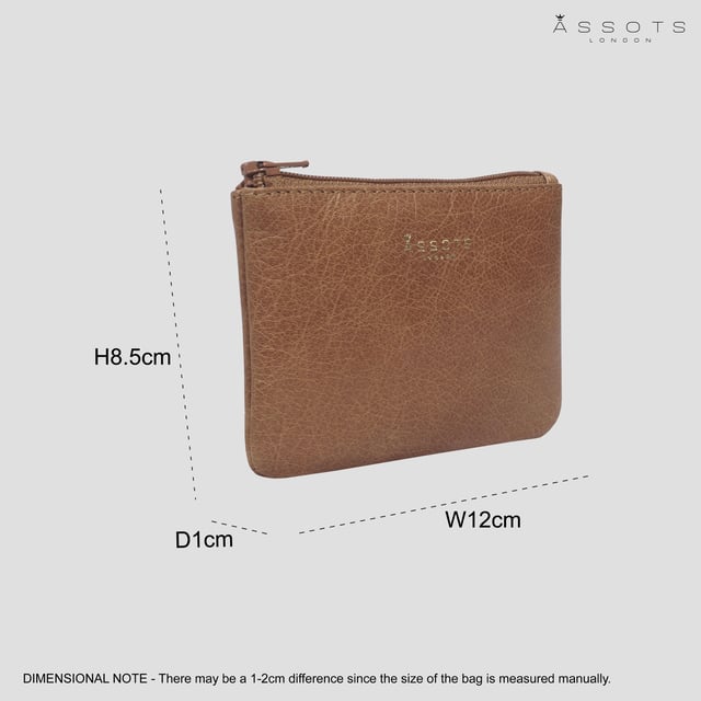 Assots 'Poppy' is a cute mini leather accessory handcrafted to compliment your collection of genuine leather handbags. Its simple and compact design is what makes this leather coin purse super practical and purposeful. Whether you prefer to carry one in lieu of a purse or keep one filled with change tucked inside your handbag, these pretty little things come in assorted colours.
Develops a unique rich patina with use to cherish over the years to come. Secured zip top closure. Embellished with an Assots London golden foil logo in the front. Opens to a fully lined interior in matching colour. Composition: Body: 100% Genuine Leather. Lining: Polyester.
DISCLAIMER : All pictures shown are for illustration purpose only. Actual product colour may vary due to different ambience lighting or the screen display settings. Size- W12cm x H8.5cm x D1cm.