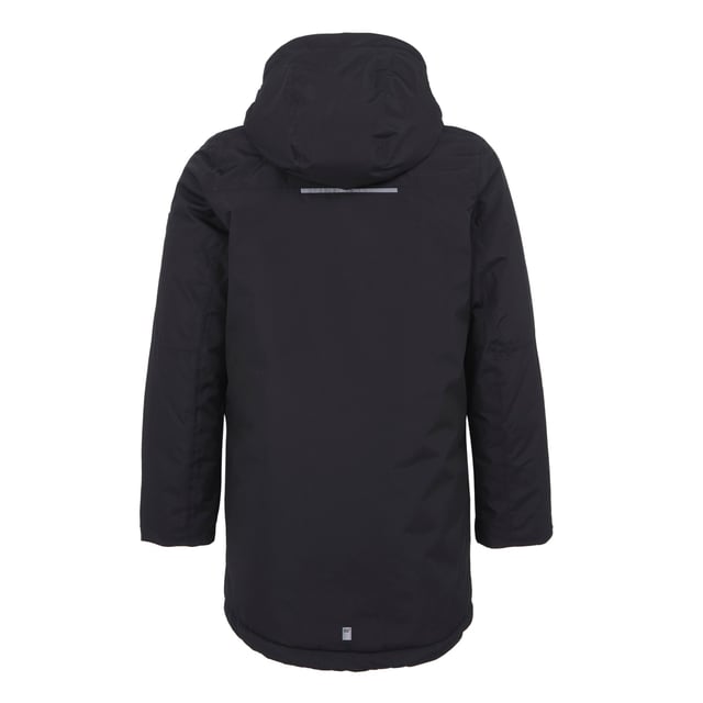 Regatta Childrens/Kids Farbank Ski Jacket (Black/Oat) Lining: Baffled. Fabric: Down-Touch, Warmloft. Filling: Polyamide. Design: Logo, Sleeve Patches. Fabric Technology: Breathable, Isotex 5000, Lightweight, Reflective, Waterproof, Windproof. 360 Degree Reflection, Taped Seams. Neckline: Hooded. Cuff: Hook And Loop Strap. Sleeve-Type: Long-Sleeved. Hood Features: Elasticated, Grown On Hood. Pockets: 2 Lower Pockets, Stud Fastening, Flap Closure, Concealed. Fastening: Full Zip, Stud. 5000g/m²/24hrs. Hem: Adjustable, Shockcord Hem. Please Note: Printed Name Label up to Age 8. Denier: 20D. Sustainability: Made from Recycled Materials. 14 Years: 33 in. 5-6 Years: 24 in. 15-16 Years: 36 in. 3-4 Years: 22.5 in. 7-8 Years: 26 in. 13 Years: 32 in. 11-12 Years: 31 in. 9-10 Years: 28.5 in.