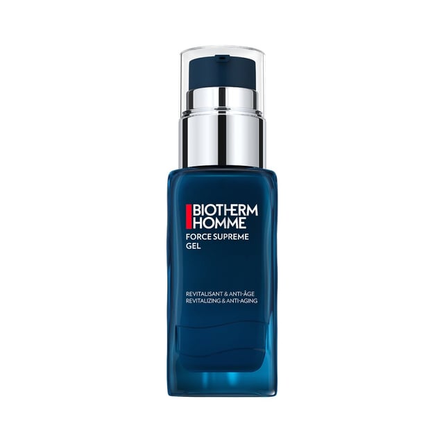 Biotherm Homme Force Supreme Anti-Aging Moisturising Gel is a revitalising skincare solution tailored for men aiming to combat visible signs of aging. Its ultra-fresh, lightweight gel texture ensures rapid absorption without leaving any greasy or sticky residue, making it ideal for daily use.

Suitable For All skin types, including sensitive skin.

Key Benefits:

Targets wrinkles, loss of firmness, and dullness, promoting a more youthful appearance.  
Clinically proven to increase skin tonicity by 23% and firmness by 14% after regular use. 
Leaves skin looking revitalised, radiant, and more supple.  

How to Apply 

Begin with thoroughly cleansed skin. 
Pump a small amount of the gel into the palm of your hand. 
Using both hands, smooth the gel over your face, starting from the centre and moving outward. 
Gently apply any remaining product to your neck area.  

Apply every morning and/or evening. The gel can be used alone or before your regular moisturiser.