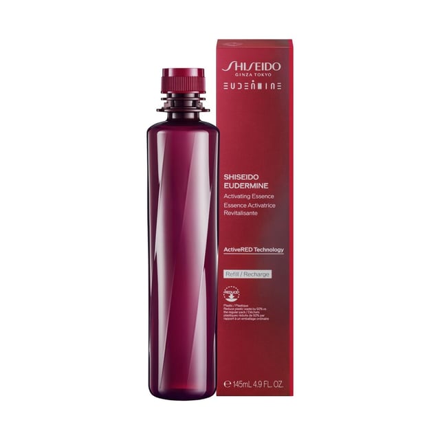 EUDERMINE - Activating Essence Refill 145ml Experience the transformative power of Shiseido's Eudermine Activating Essence Refill. This advanced skincare serum is designed to enhance your skin's balance, improve softness, and brighten your complexion. With bio-hyaluronic acid for deep hydration and a unique Hypercomplex to boost moisture retention, this essence supports natural skin defenses and promotes epidermal renewal. Ideal for daily use, apply it morning and evening after cleansing your face and neck. Note: This product is a refill for your convenience.
