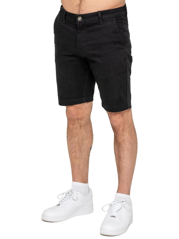 Upgrade your warm-weather wardrobe with the Enzo Men's Chino Shorts, designed for both style and comfort. Featuring a slim fit and crafted from stretch fabric, these shorts offer ease of movement and a sleek look. Practicality meets sophistication with two side slash pockets and two back welt pockets, providing ample storage for your essentials. The zip fly fastening ensures a secure and classic finish. (647)