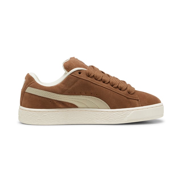 PUMA Unisex Suede XL Sneakers PRODUCT STORY: This fresh take on the classic Suede draws inspiration from PUMA’s heritage within breakdancing and its influence on modern streetwear. The Suede XL retains the Suede’s iconic DNA, but gives it a twist with an exaggerated padded collar and tongue, plus a chunkier sole. This execution features a full suede upper with a leather Formstrip. FEATURES & BENEFITS: PUMA’s leather products support responsible manufacturing via the Leather Working Group.DETAILS: Suede upper; Leather Formstrip; Suede tongue with mesh binding; Debossed and foil-printed PUMA branding on quarter panel; Mesh lining; Mesh sockliner; Rubber midsole; Rubber outsole; Lining: Textile, Other; Outsole: Rubber; Upper: Leather; Sockliner: Textile.
