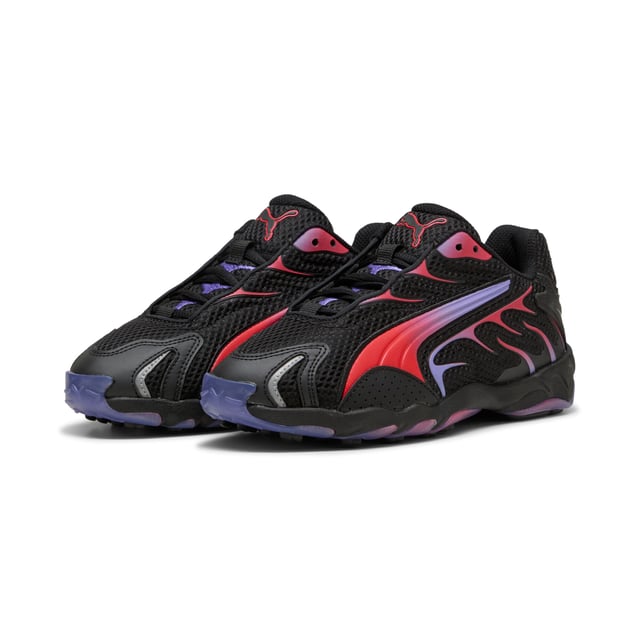 PRODUCT STORY: Re-introducing, the Inhale. Born in the 2000s, the Inhale first hit the scene as a performance runner. Its exaggerated lines, contours, and curves made it beloved on and off the track. Today, it’s back with an updated lifestyle silhouette and the same attitude. The Inhale is brimming with energy, can you match it? FEATURES & BENEFITS: Vegan certified product. DETAILS: Regular width; Mesh upper; Lace closure; Comfortable Ortholite® footbed; Textile lining; Rubber outsole; PUMA Youth: Recommended for older kids between 8 and 16 years.