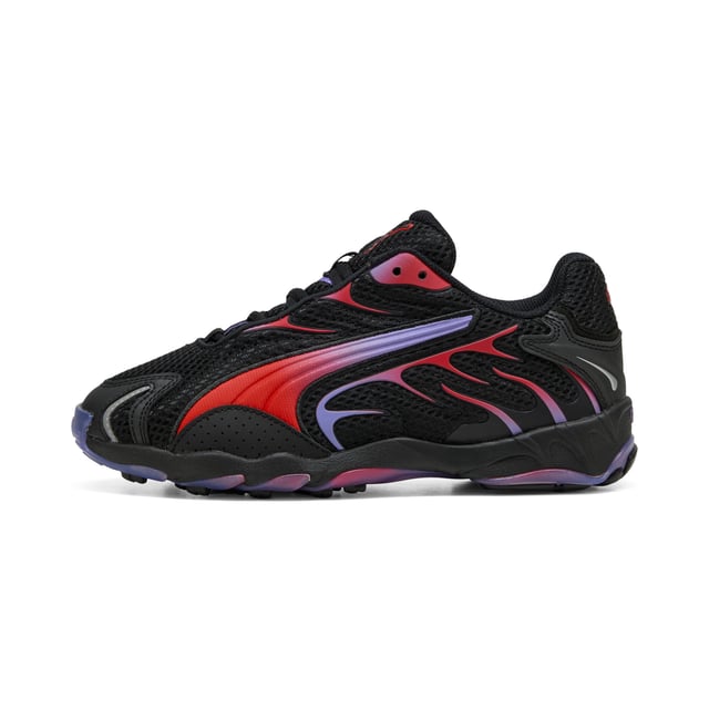 PRODUCT STORY: Re-introducing, the Inhale. Born in the 2000s, the Inhale first hit the scene as a performance runner. Its exaggerated lines, contours, and curves made it beloved on and off the track. Today, it’s back with an updated lifestyle silhouette and the same attitude. The Inhale is brimming with energy, can you match it? FEATURES & BENEFITS: Vegan certified product. DETAILS: Regular width; Mesh upper; Lace closure; Comfortable Ortholite® footbed; Textile lining; Rubber outsole; PUMA Youth: Recommended for older kids between 8 and 16 years.