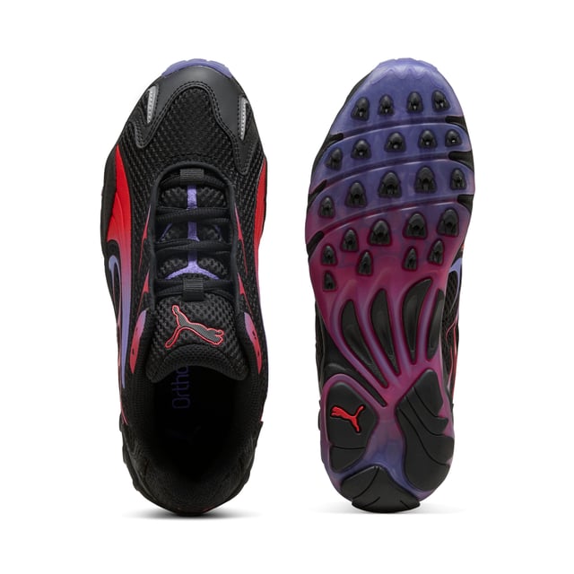 PRODUCT STORY: Re-introducing, the Inhale. Born in the 2000s, the Inhale first hit the scene as a performance runner. Its exaggerated lines, contours, and curves made it beloved on and off the track. Today, it’s back with an updated lifestyle silhouette and the same attitude. The Inhale is brimming with energy, can you match it? FEATURES & BENEFITS: Vegan certified product. DETAILS: Regular width; Mesh upper; Lace closure; Comfortable Ortholite® footbed; Textile lining; Rubber outsole; PUMA Youth: Recommended for older kids between 8 and 16 years.