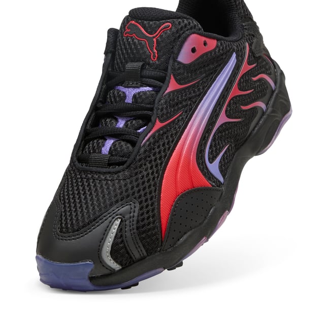PRODUCT STORY: Re-introducing, the Inhale. Born in the 2000s, the Inhale first hit the scene as a performance runner. Its exaggerated lines, contours, and curves made it beloved on and off the track. Today, it’s back with an updated lifestyle silhouette and the same attitude. The Inhale is brimming with energy, can you match it? FEATURES & BENEFITS: Vegan certified product. DETAILS: Regular width; Mesh upper; Lace closure; Comfortable Ortholite® footbed; Textile lining; Rubber outsole; PUMA Youth: Recommended for older kids between 8 and 16 years.