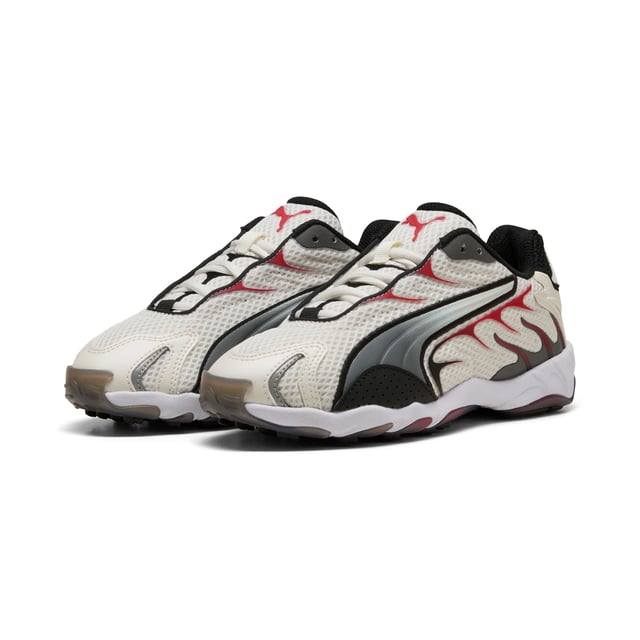 PRODUCT STORY: Re-introducing, the Inhale. Born in the 2000s, the Inhale first hit the scene as a performance runner. Its exaggerated lines, contours, and curves made it beloved on and off the track. Today, it’s back with an updated lifestyle silhouette and the same attitude. The Inhale is brimming with energy, can you match it? FEATURES & BENEFITS: Vegan certified product. DETAILS: Regular width; Mesh upper; Lace closure; Comfortable Ortholite® footbed; Textile lining; Rubber outsole; PUMA Youth: Recommended for older kids between 8 and 16 years.