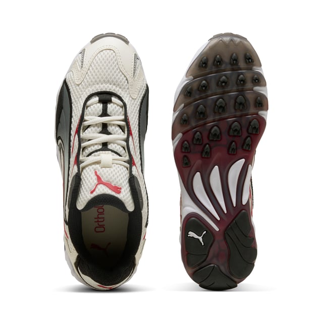 PRODUCT STORY: Re-introducing, the Inhale. Born in the 2000s, the Inhale first hit the scene as a performance runner. Its exaggerated lines, contours, and curves made it beloved on and off the track. Today, it’s back with an updated lifestyle silhouette and the same attitude. The Inhale is brimming with energy, can you match it? FEATURES & BENEFITS: Vegan certified product. DETAILS: Regular width; Mesh upper; Lace closure; Comfortable Ortholite® footbed; Textile lining; Rubber outsole; PUMA Youth: Recommended for older kids between 8 and 16 years.