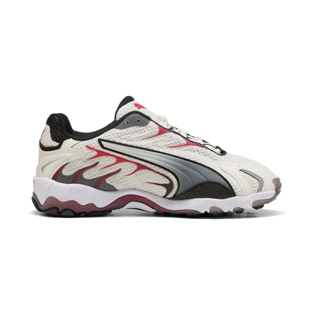 PRODUCT STORY: Re-introducing, the Inhale. Born in the 2000s, the Inhale first hit the scene as a performance runner. Its exaggerated lines, contours, and curves made it beloved on and off the track. Today, it’s back with an updated lifestyle silhouette and the same attitude. The Inhale is brimming with energy, can you match it? FEATURES & BENEFITS: Vegan certified product. DETAILS: Regular width; Mesh upper; Lace closure; Comfortable Ortholite® footbed; Textile lining; Rubber outsole; PUMA Youth: Recommended for older kids between 8 and 16 years.