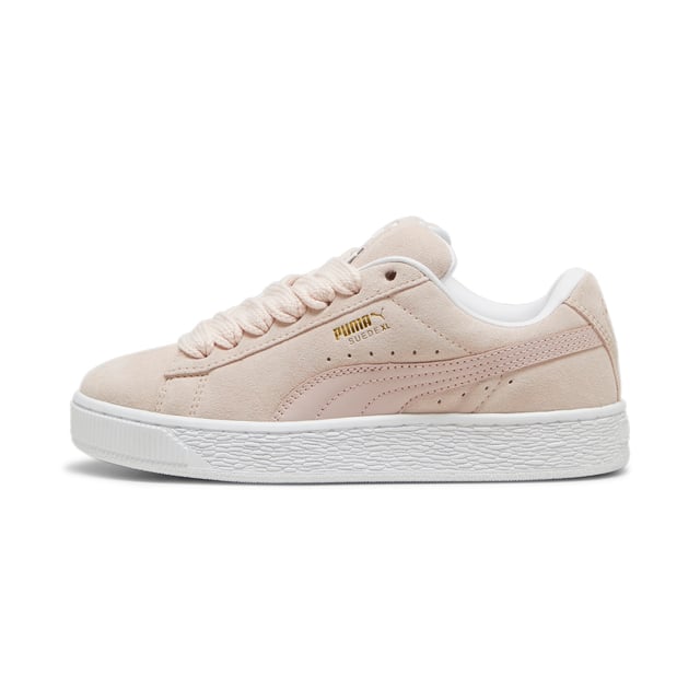 PRODUCT STORY: This fresh take on the classic Suede draws inspiration from PUMA’s heritage within breakdancing and its influence on modern streetwear. The Suede XL retains the Suede’s iconic DNA, but gives it a twist with an exaggerated padded collar and tongue, plus a chunkier sole. This execution features a full suede upper with a leather Formstrip. FEATURES & BENEFITS: PUMA’s leather products support responsible manufacturing via the Leather Working Group.DETAILS: Suede upper; Leather Formstrip; Suede tongue with mesh binding; Debossed and foil-printed PUMA branding on quarter panel; Mesh lining; Mesh sockliner; Rubber midsole; Rubber outsole; Lining: Textile, Other; Outsole: Rubber; Upper: Leather; Sockliner: Textile.