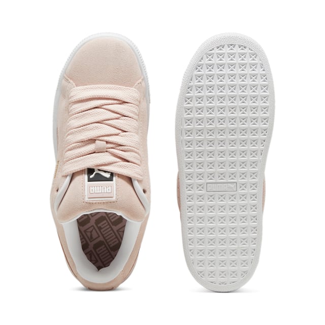 PRODUCT STORY: This fresh take on the classic Suede draws inspiration from PUMA’s heritage within breakdancing and its influence on modern streetwear. The Suede XL retains the Suede’s iconic DNA, but gives it a twist with an exaggerated padded collar and tongue, plus a chunkier sole. This execution features a full suede upper with a leather Formstrip. FEATURES & BENEFITS: PUMA’s leather products support responsible manufacturing via the Leather Working Group.DETAILS: Suede upper; Leather Formstrip; Suede tongue with mesh binding; Debossed and foil-printed PUMA branding on quarter panel; Mesh lining; Mesh sockliner; Rubber midsole; Rubber outsole; Lining: Textile, Other; Outsole: Rubber; Upper: Leather; Sockliner: Textile.