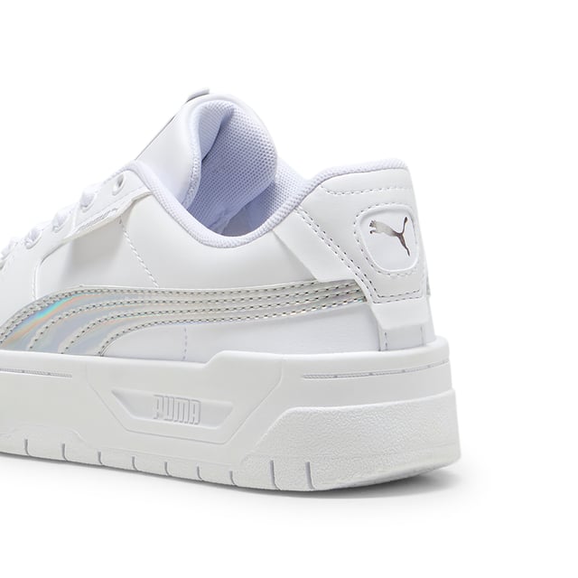 PRODUCT STORY: Your Cali Dream's have come true: with a stand out TPU insert on the midsole and iconic Cali details in the upper, this is the Cali you've been dreaming of. Slip them on and shine from within. DETAILS: Leather and synthetic upper; Stitched leather overlay on vamp; Rubber pods on midsole; Foil printed PUMA branding; PUMA Youth: Recommended for older kids between 8 and 16 years; Lining: 100% Textile; Outsole: 100% Rubber; Upper: 97.64% Synthetic, 2.36% Textile; Sockliner: 100% Textile.
