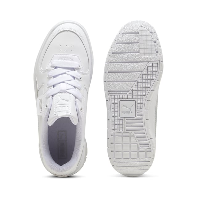 PRODUCT STORY: Your Cali Dream's have come true: with a stand out TPU insert on the midsole and iconic Cali details in the upper, this is the Cali you've been dreaming of. Slip them on and shine from within. DETAILS: Leather and synthetic upper; Stitched leather overlay on vamp; Rubber pods on midsole; Foil printed PUMA branding; PUMA Youth: Recommended for older kids between 8 and 16 years; Lining: 100% Textile; Outsole: 100% Rubber; Upper: 97.64% Synthetic, 2.36% Textile; Sockliner: 100% Textile.