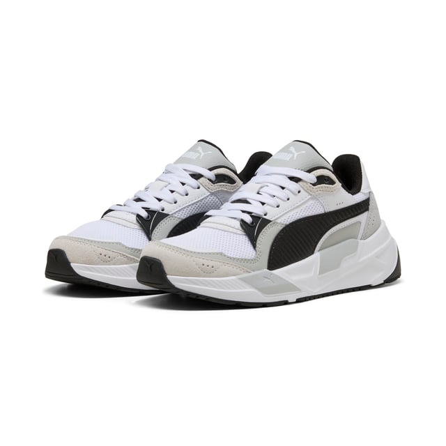 PRODUCT STORY: Future-forward vibes meet superior comfort for your active lifestyle. Featuring a mesh upper with synthetic and suede overlays, comfortable CMEVA midsole, and a rubber outsole. The SOFTFOAM+ sockliner ensures every step feels amazing. With a printed logo on the tongue and heel, lace closure, and a futro aesthetic, PUMA's got your style covered. FEATURES & BENEFITS: SOFTFOAM+: Step-in comfort sockliner designed to provide soft cushioning thanks to its extra thick heel; CMEVA: PUMA's compression-moulded EVA material for lightweight performance. DETAILS: Regular width; Mesh upper; Lace closure; CMEVAV midsole; Rubber outsole; PUMA branding details.