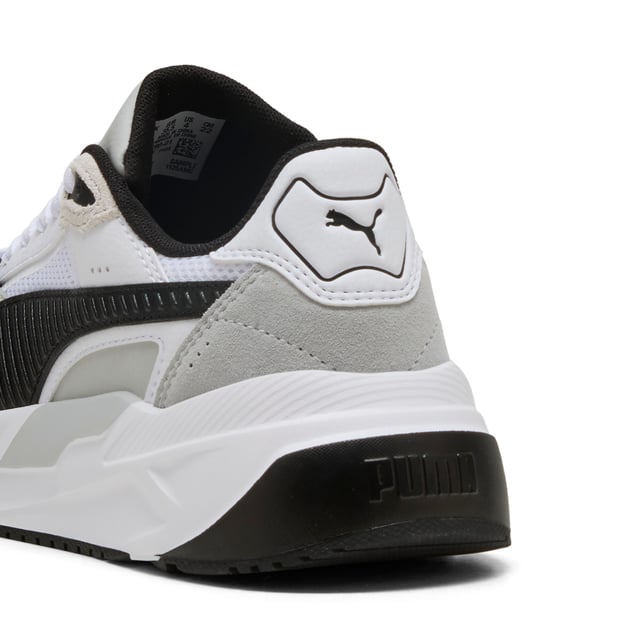PRODUCT STORY: Future-forward vibes meet superior comfort for your active lifestyle. Featuring a mesh upper with synthetic and suede overlays, comfortable CMEVA midsole, and a rubber outsole. The SOFTFOAM+ sockliner ensures every step feels amazing. With a printed logo on the tongue and heel, lace closure, and a futro aesthetic, PUMA's got your style covered. FEATURES & BENEFITS: SOFTFOAM+: Step-in comfort sockliner designed to provide soft cushioning thanks to its extra thick heel; CMEVA: PUMA's compression-moulded EVA material for lightweight performance. DETAILS: Regular width; Mesh upper; Lace closure; CMEVAV midsole; Rubber outsole; PUMA branding details.