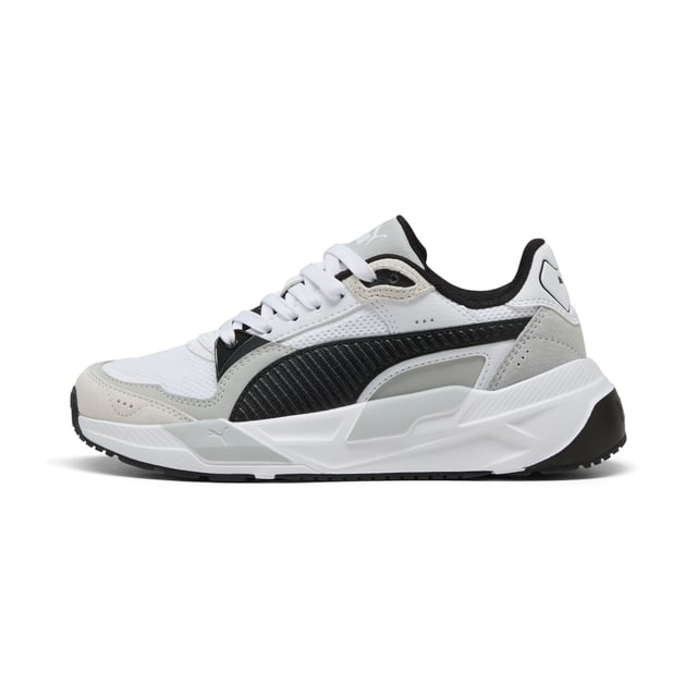 PRODUCT STORY: Future-forward vibes meet superior comfort for your active lifestyle. Featuring a mesh upper with synthetic and suede overlays, comfortable CMEVA midsole, and a rubber outsole. The SOFTFOAM+ sockliner ensures every step feels amazing. With a printed logo on the tongue and heel, lace closure, and a futro aesthetic, PUMA's got your style covered. FEATURES & BENEFITS: SOFTFOAM+: Step-in comfort sockliner designed to provide soft cushioning thanks to its extra thick heel; CMEVA: PUMA's compression-moulded EVA material for lightweight performance. DETAILS: Regular width; Mesh upper; Lace closure; CMEVAV midsole; Rubber outsole; PUMA branding details.