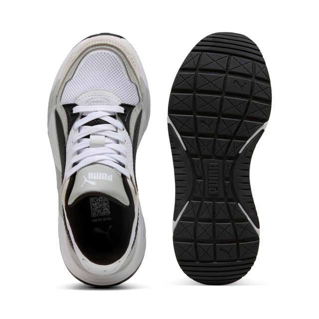 PRODUCT STORY: Future-forward vibes meet superior comfort for your active lifestyle. Featuring a mesh upper with synthetic and suede overlays, comfortable CMEVA midsole, and a rubber outsole. The SOFTFOAM+ sockliner ensures every step feels amazing. With a printed logo on the tongue and heel, lace closure, and a futro aesthetic, PUMA's got your style covered. FEATURES & BENEFITS: SOFTFOAM+: Step-in comfort sockliner designed to provide soft cushioning thanks to its extra thick heel; CMEVA: PUMA's compression-moulded EVA material for lightweight performance. DETAILS: Regular width; Mesh upper; Lace closure; CMEVAV midsole; Rubber outsole; PUMA branding details.