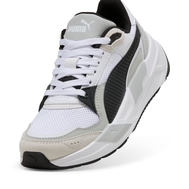 PRODUCT STORY: Future-forward vibes meet superior comfort for your active lifestyle. Featuring a mesh upper with synthetic and suede overlays, comfortable CMEVA midsole, and a rubber outsole. The SOFTFOAM+ sockliner ensures every step feels amazing. With a printed logo on the tongue and heel, lace closure, and a futro aesthetic, PUMA's got your style covered. FEATURES & BENEFITS: SOFTFOAM+: Step-in comfort sockliner designed to provide soft cushioning thanks to its extra thick heel; CMEVA: PUMA's compression-moulded EVA material for lightweight performance. DETAILS: Regular width; Mesh upper; Lace closure; CMEVAV midsole; Rubber outsole; PUMA branding details.