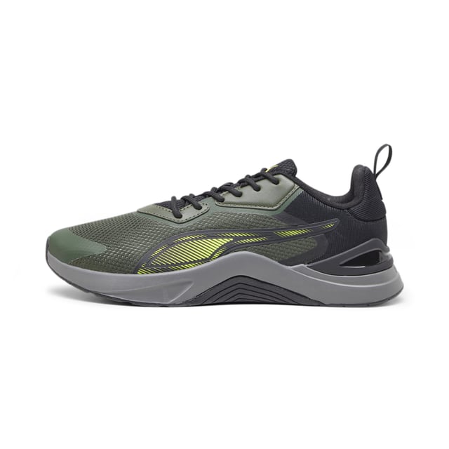 PRODUCT STORY: The all-new Infusion training shoes take inspiration from our renowned Fuse training shoes but tweaks it with a slimmer design language. Like the original Fuse, though, the cushioning is lightweight and responsive, perfect for long days at the gym, and the padded collar ensures your feet are secure for each lift. FEATURES & BENEFITS: PROFOAM: Lightweight EVA designed to cushion your landing and propel your next step; SOFTFOAM+: Step-in comfort sockliner designed to provide soft cushioning thanks to its extra thick heel. DETAILS: Durable eyestays and vamp with overlays; Full-length rubber midsole; TPU heel clip and padded foam collar; TPU heel clip and padded foam collar; PUMA Cat Logo on tongue.