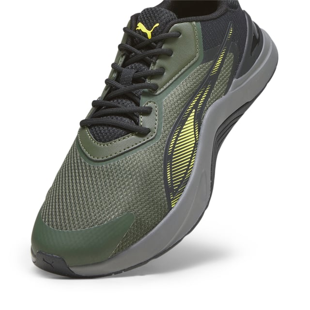 PRODUCT STORY: The all-new Infusion training shoes take inspiration from our renowned Fuse training shoes but tweaks it with a slimmer design language. Like the original Fuse, though, the cushioning is lightweight and responsive, perfect for long days at the gym, and the padded collar ensures your feet are secure for each lift. FEATURES & BENEFITS: PROFOAM: Lightweight EVA designed to cushion your landing and propel your next step; SOFTFOAM+: Step-in comfort sockliner designed to provide soft cushioning thanks to its extra thick heel. DETAILS: Durable eyestays and vamp with overlays; Full-length rubber midsole; TPU heel clip and padded foam collar; TPU heel clip and padded foam collar; PUMA Cat Logo on tongue.